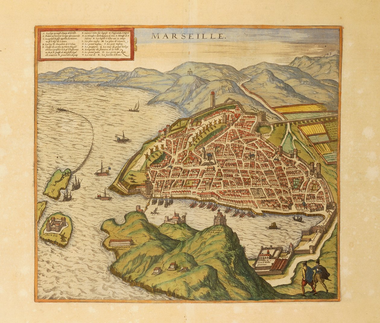 Marseille térképe Georg Braun világtérképéről alkotó: Georg Braun and Hogenberg Franz