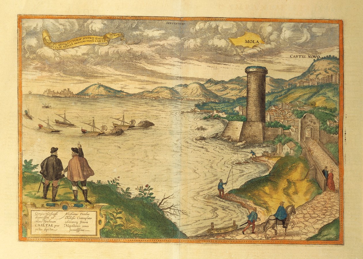 Mola di Bari, Apulia régió térképe Georg Braun világtérképéről alkotó: Georg Braun and Hogenberg Franz