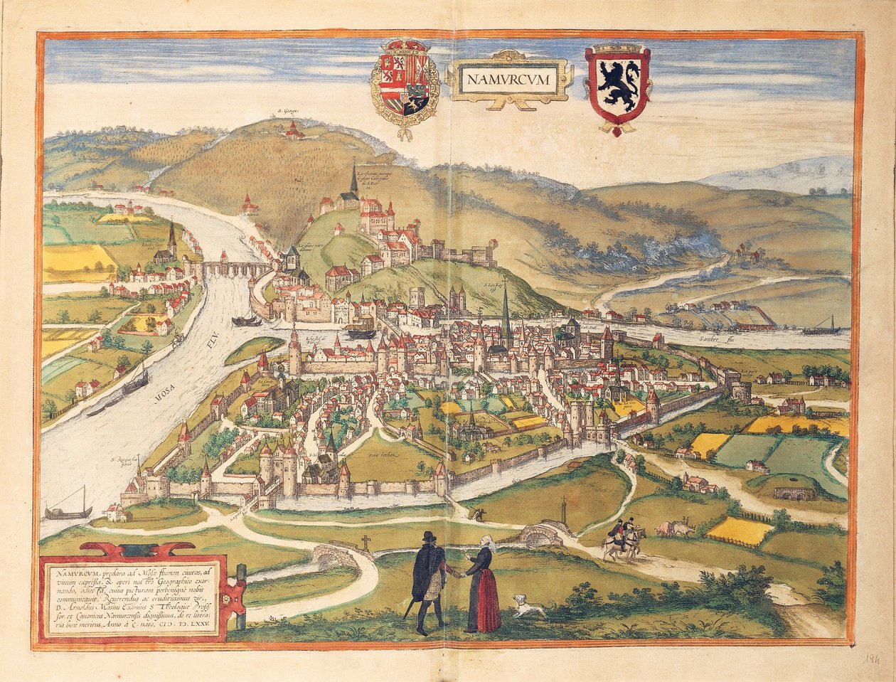Georg Braun Namur térképe a második világháborúból alkotó: Georg Braun and Hogenberg Franz