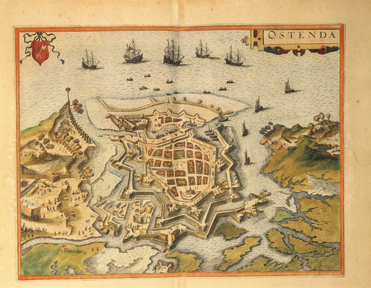 A kiállítás térképe a világtérképről, Georg Braun alkotó: Georg Braun and Hogenberg Franz