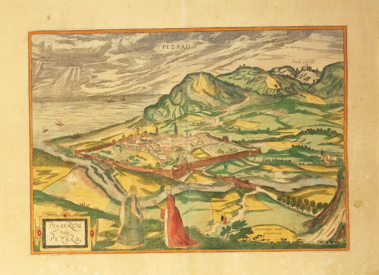 Georg Braun Pesaro térképe a második világháborúból alkotó: Georg Braun and Hogenberg Franz
