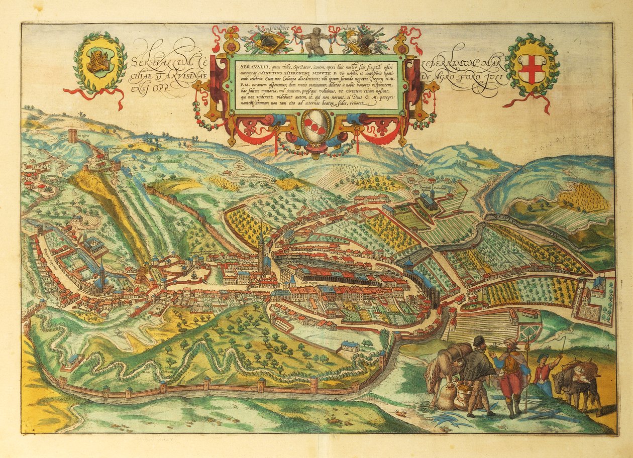 Serravalle Scrivia, Piemont régió térképe Georg Braun világtérképéről alkotó: Georg Braun and Hogenberg Franz