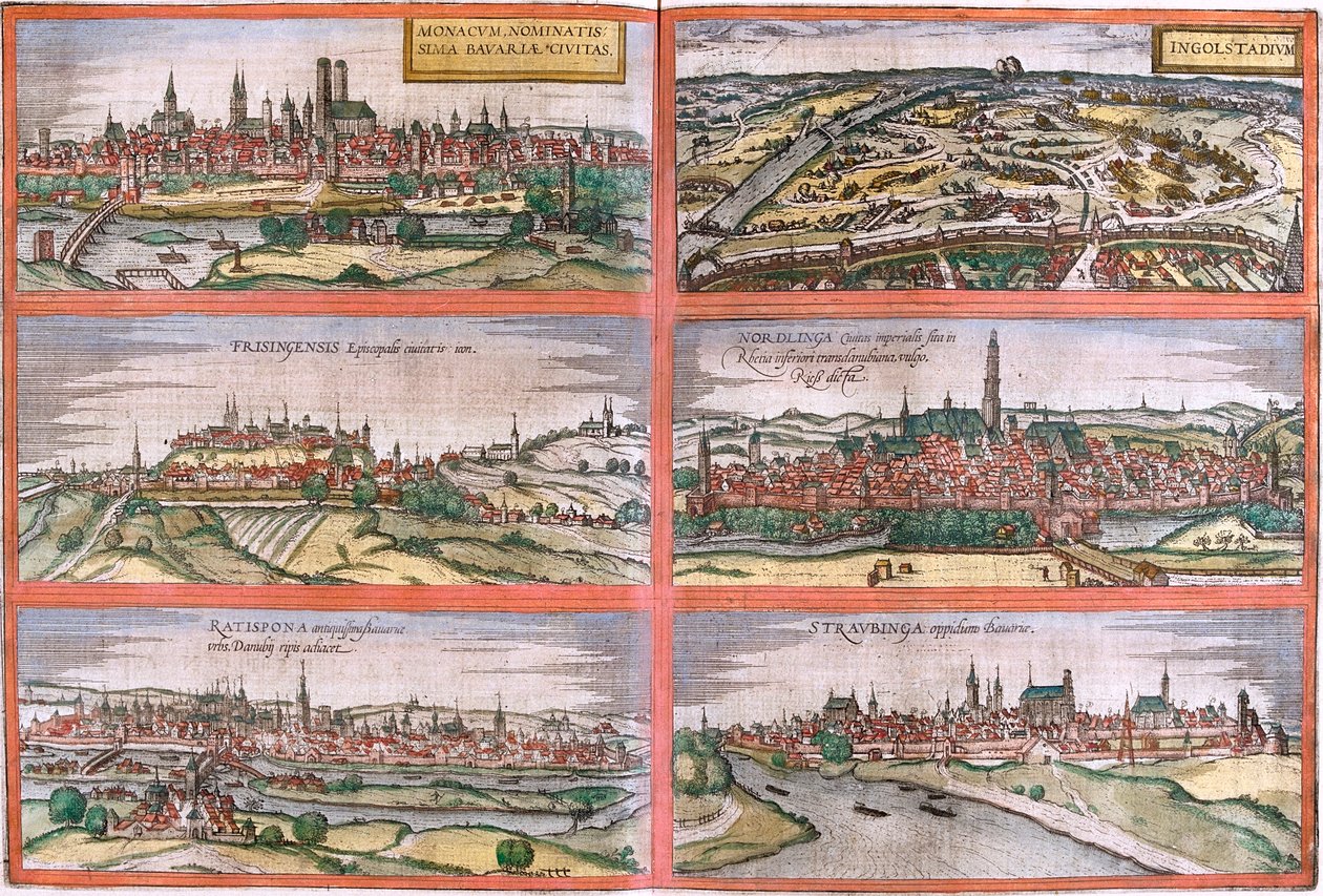 München, Ingolstadt, Freising, Nördlingen, Regensburg, Straubing, Németország alkotó: Georg and Hogenberg Franz (1535 90) Braun