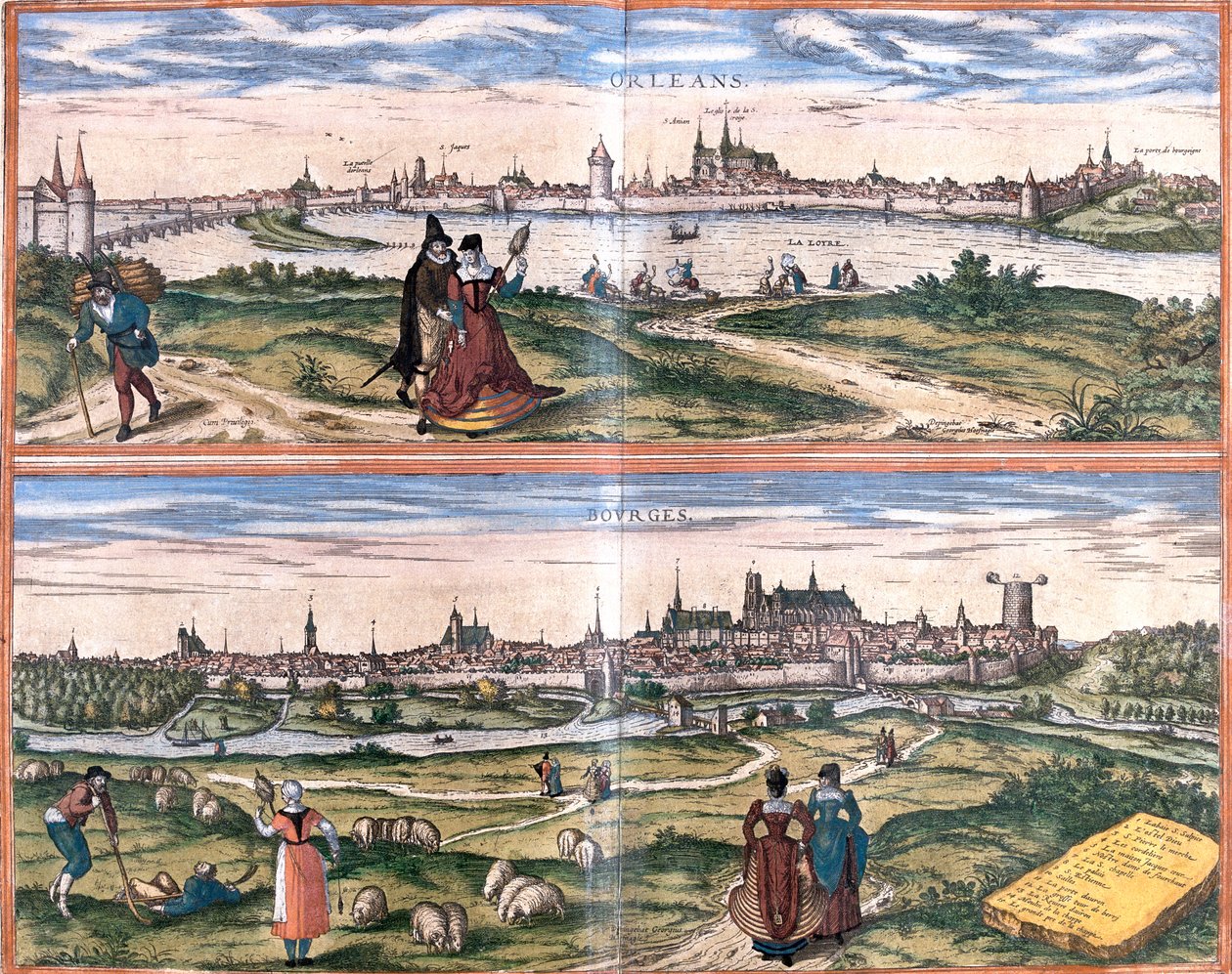 Orléans, Bourges, Franciaország alkotó: Georg and Hogenberg Franz (1535 90) Braun