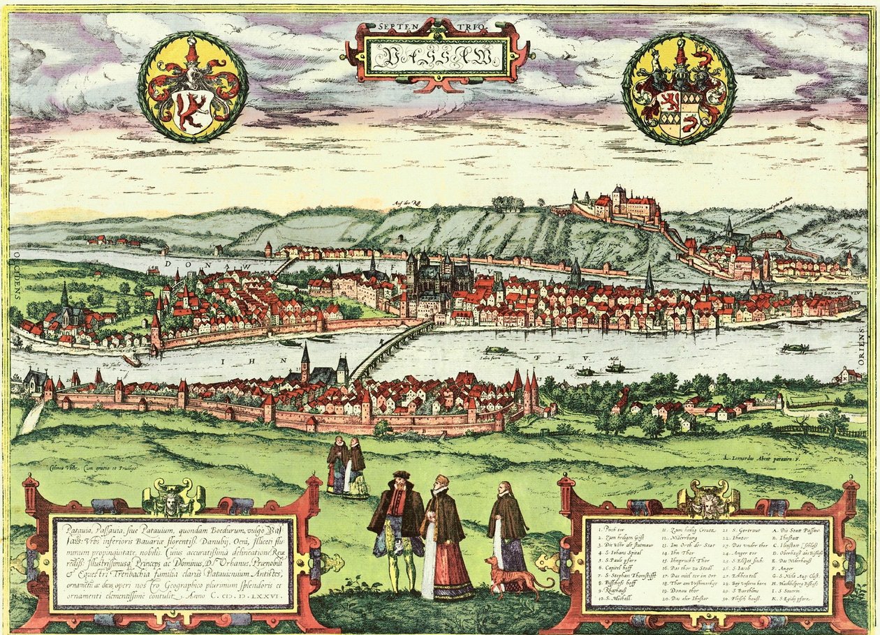 Passau, Németország alkotó: Georg and Hogenberg Franz (1535 90) Braun