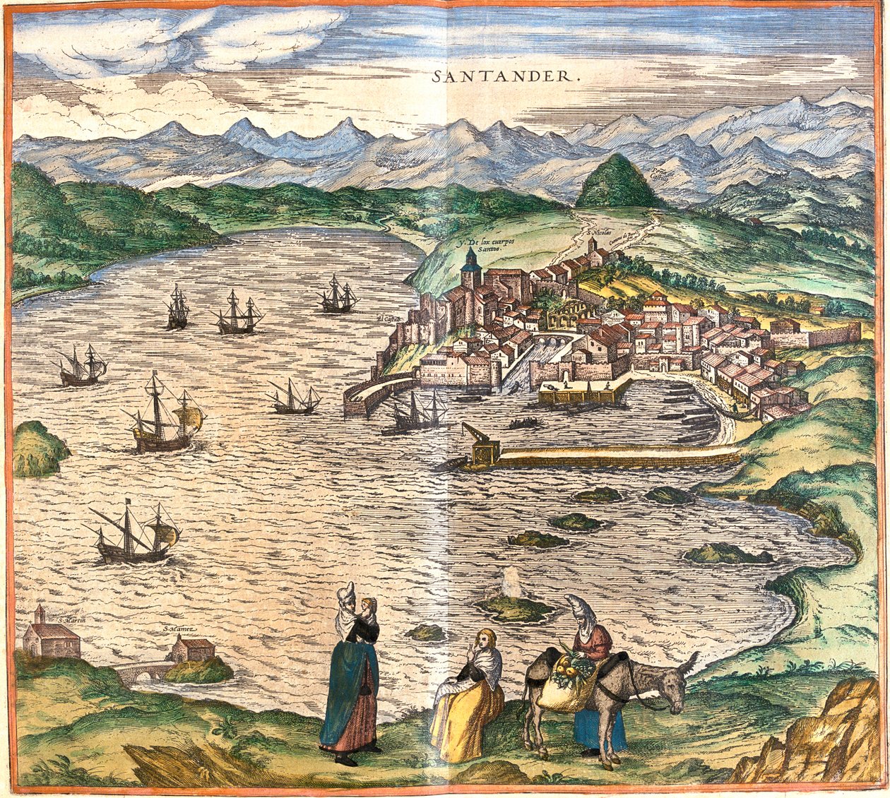 Santander, Spanyolország alkotó: Georg and Hogenberg Franz (1535 90) Braun