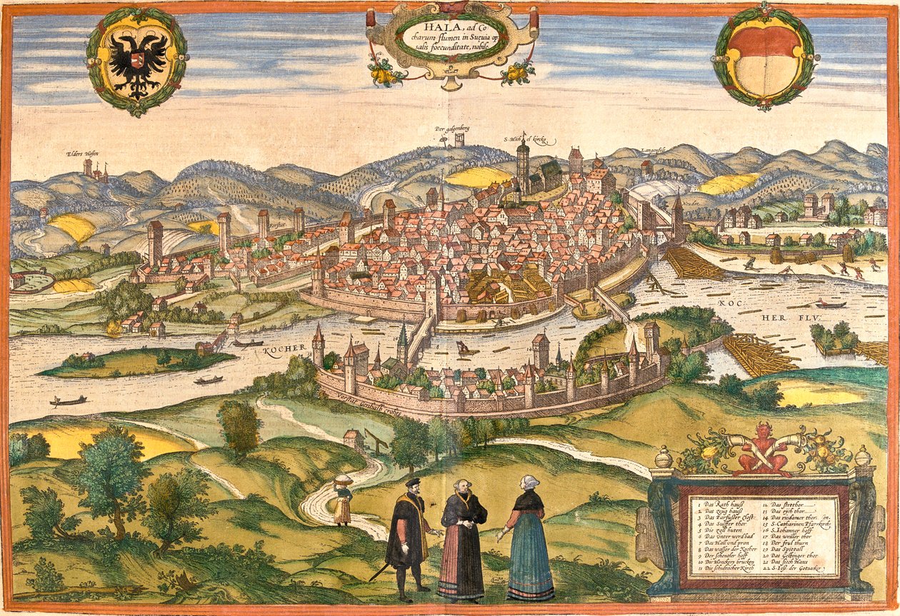 Schwäbisch Hall , Németország alkotó: Georg and Hogenberg Franz (1535 90) Braun