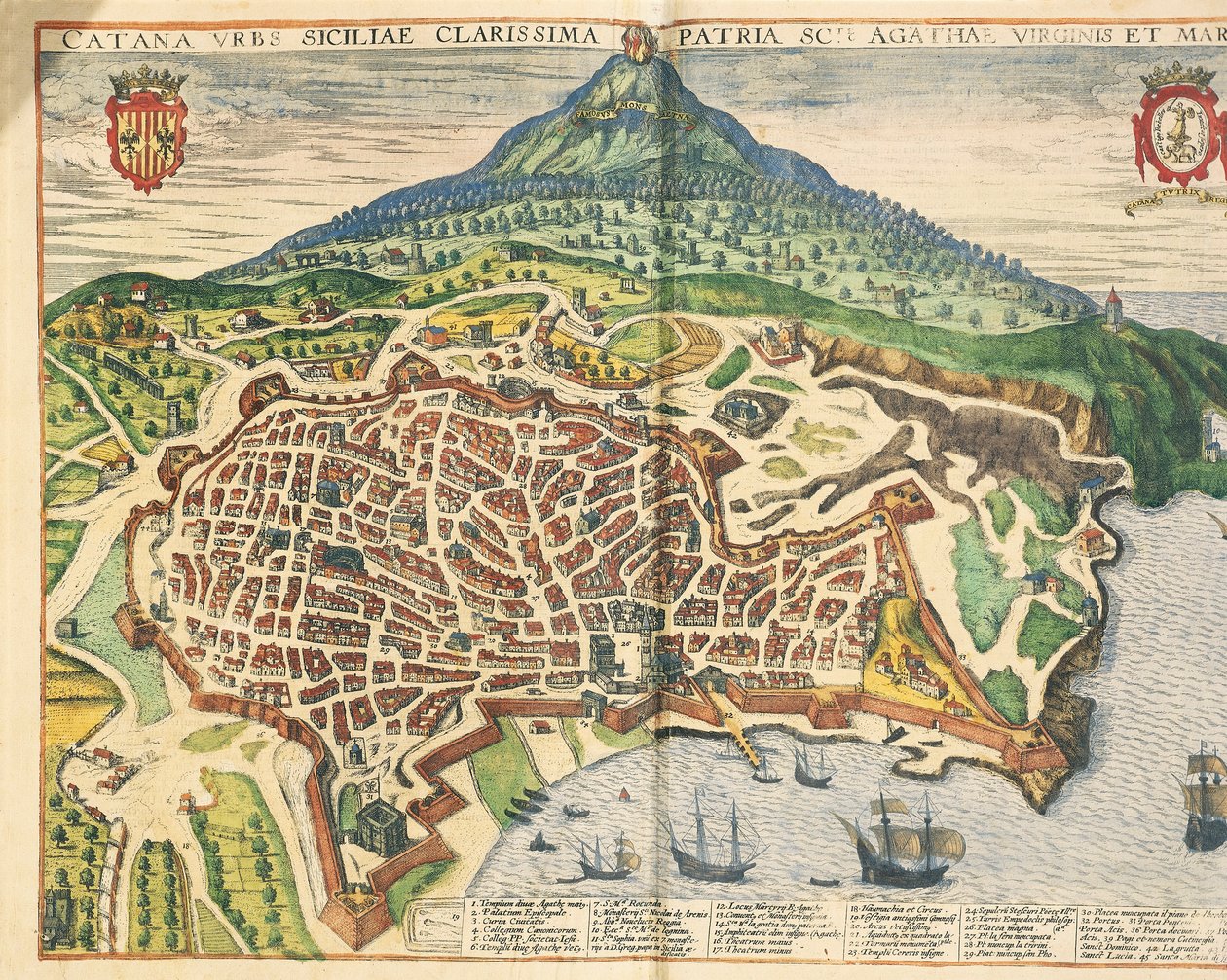 Catania városa, a világ városaiból, Georg Braun alkotó: Georg Braun and Hogenberg Franz
