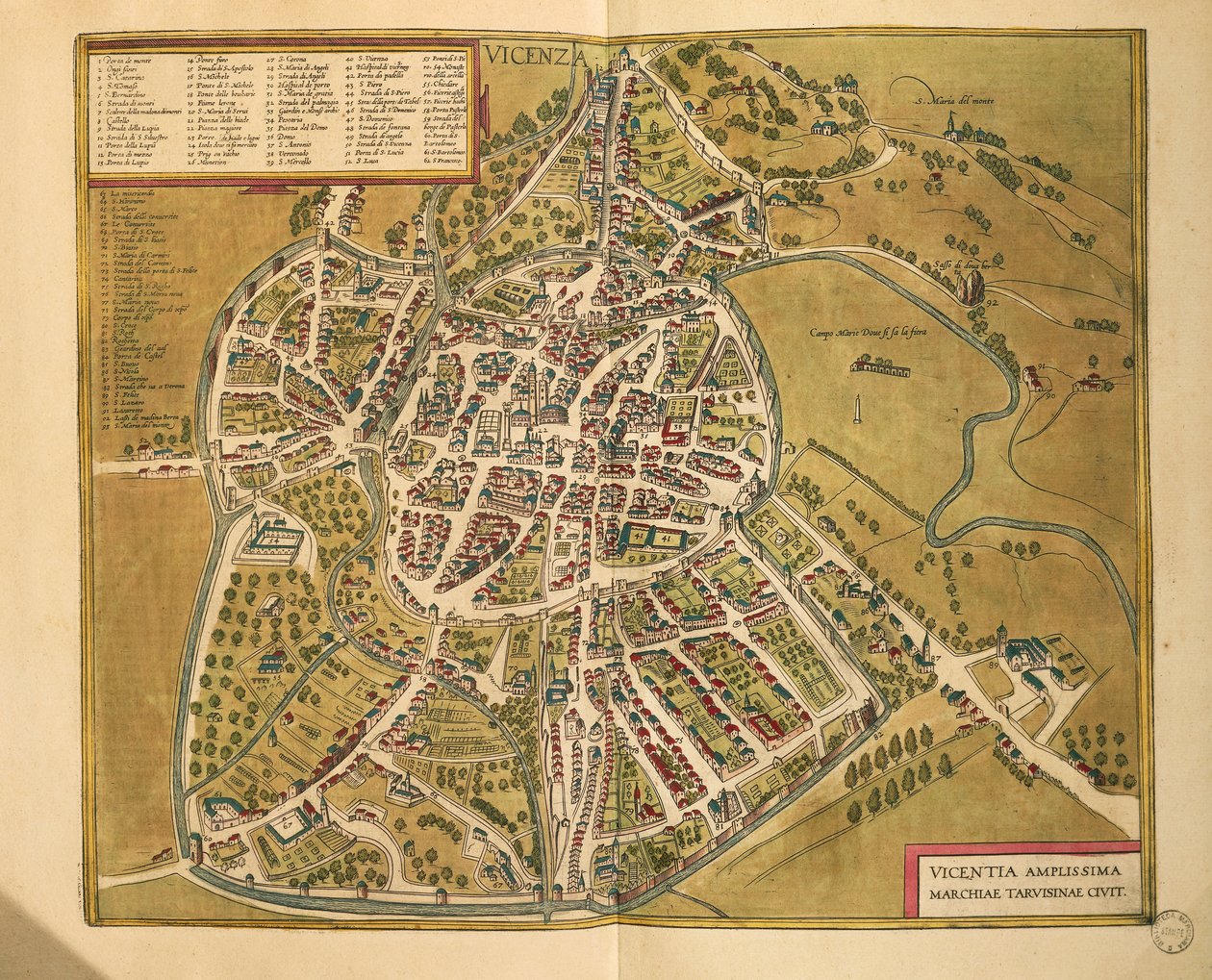 Vicenza a világ városaiból, Georg Braun alkotó: Georg Braun and Hogenberg Franz