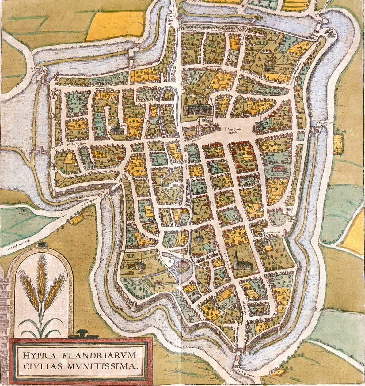 Ypres, Belgium alkotó: Georg and Hogenberg Franz (1535 90) Braun