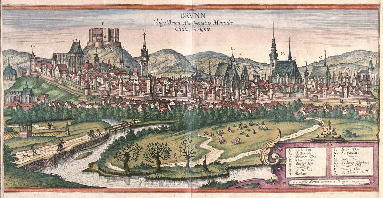 Brno, Cseh Köztársaság (metszet alkotó: Georg Braun and Hogenberg Franz