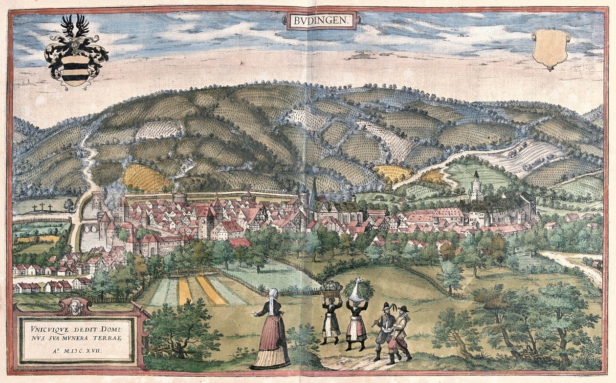 Budingen (Hesse), Németország (metszet alkotó: Georg Braun and Hogenberg Franz