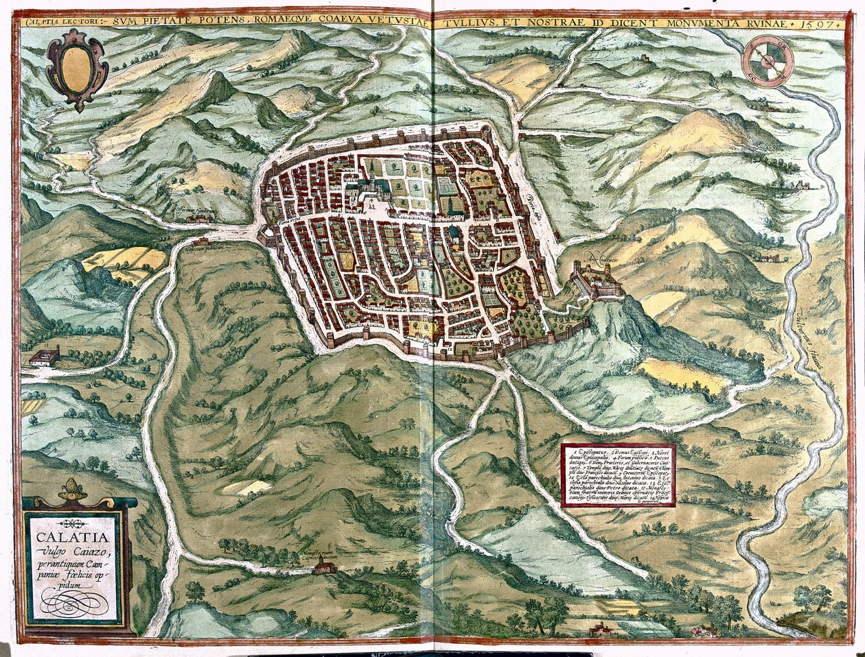 Caiazzo (Caserta tartomány), Olaszország alkotó: Georg Braun and Hogenberg Franz