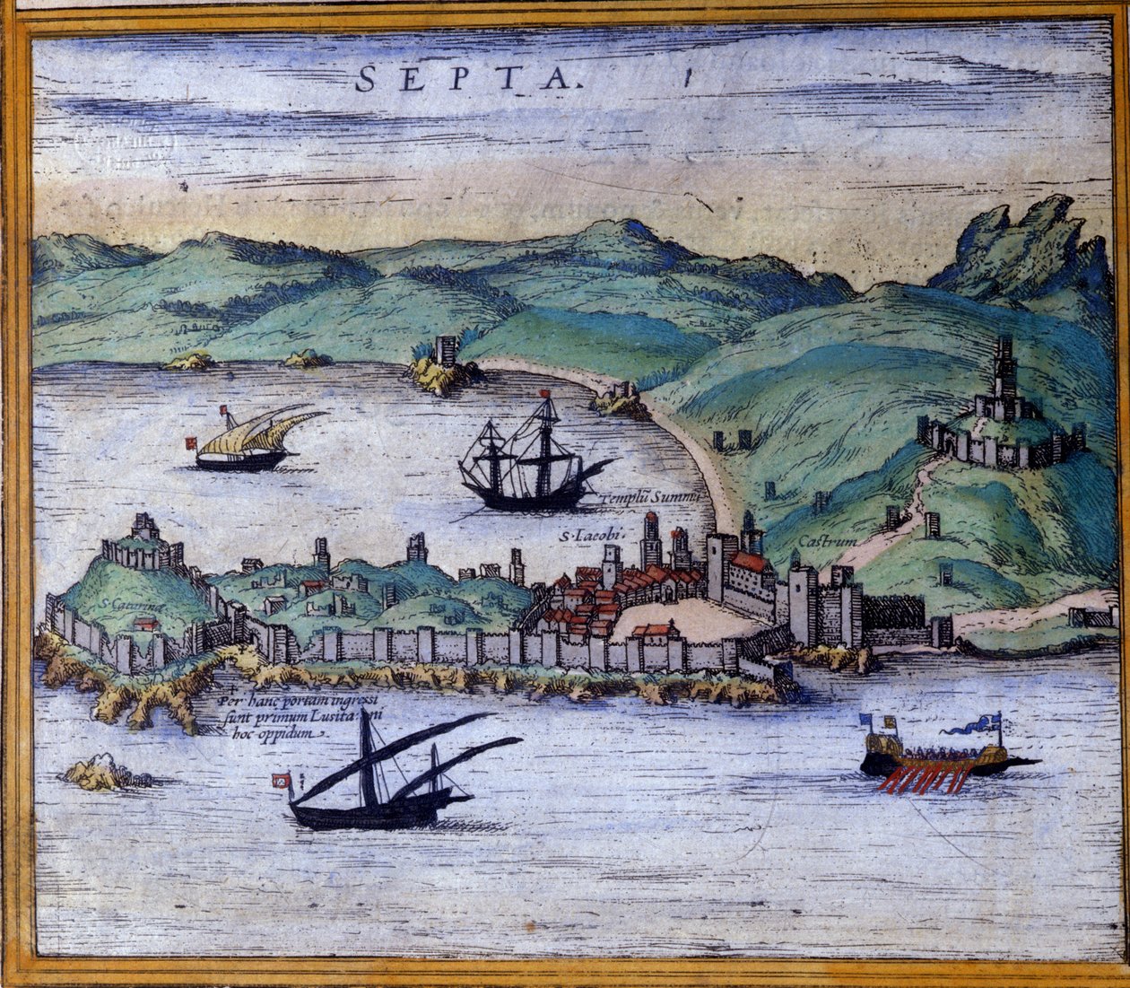 Ceuta, Marokkó, Braun és Hogenberg „A világ városai” atlaszából alkotó: Georg Braun and Hogenberg Franz