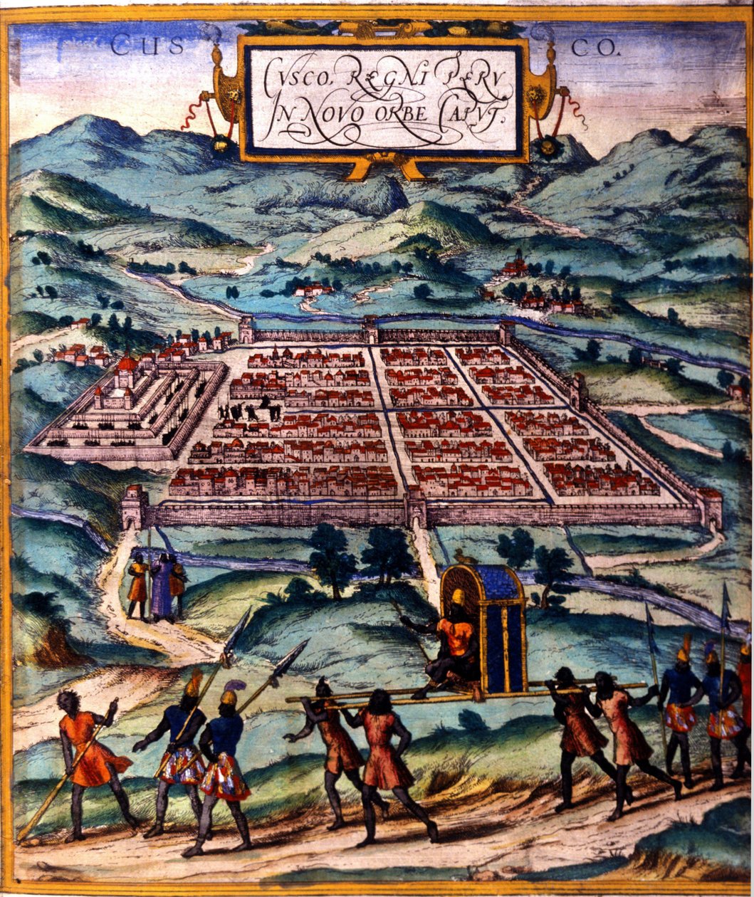 Cuzco, az inka civilizáció fő központja. Atlas de Braun & Hogenberg alkotó: Georg Braun and Hogenberg Franz