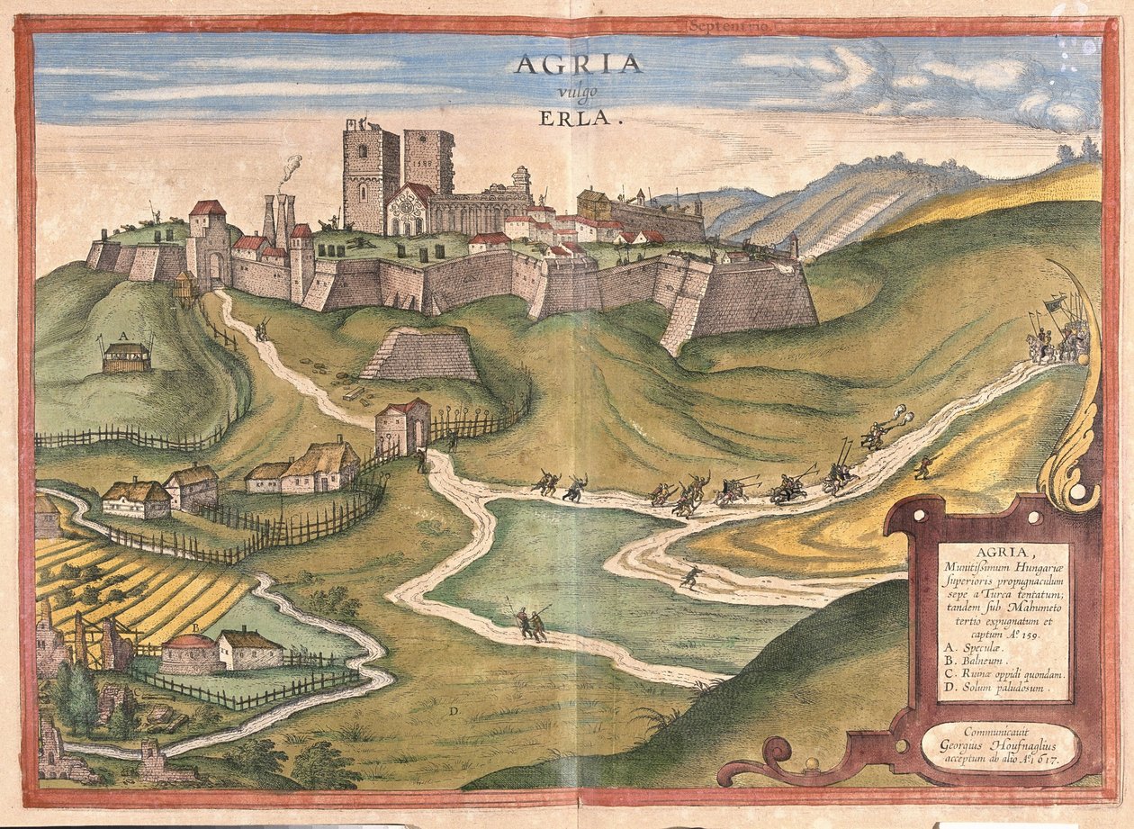 Eger, Magyarország (metszet alkotó: Georg Braun and Hogenberg Franz