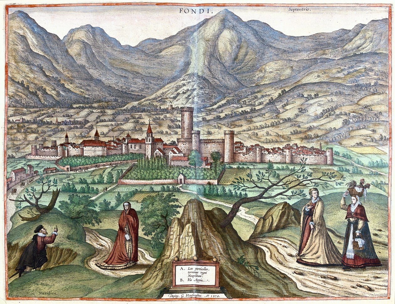 Fondi (római ország), Olaszország alkotó: Georg Braun and Hogenberg Franz