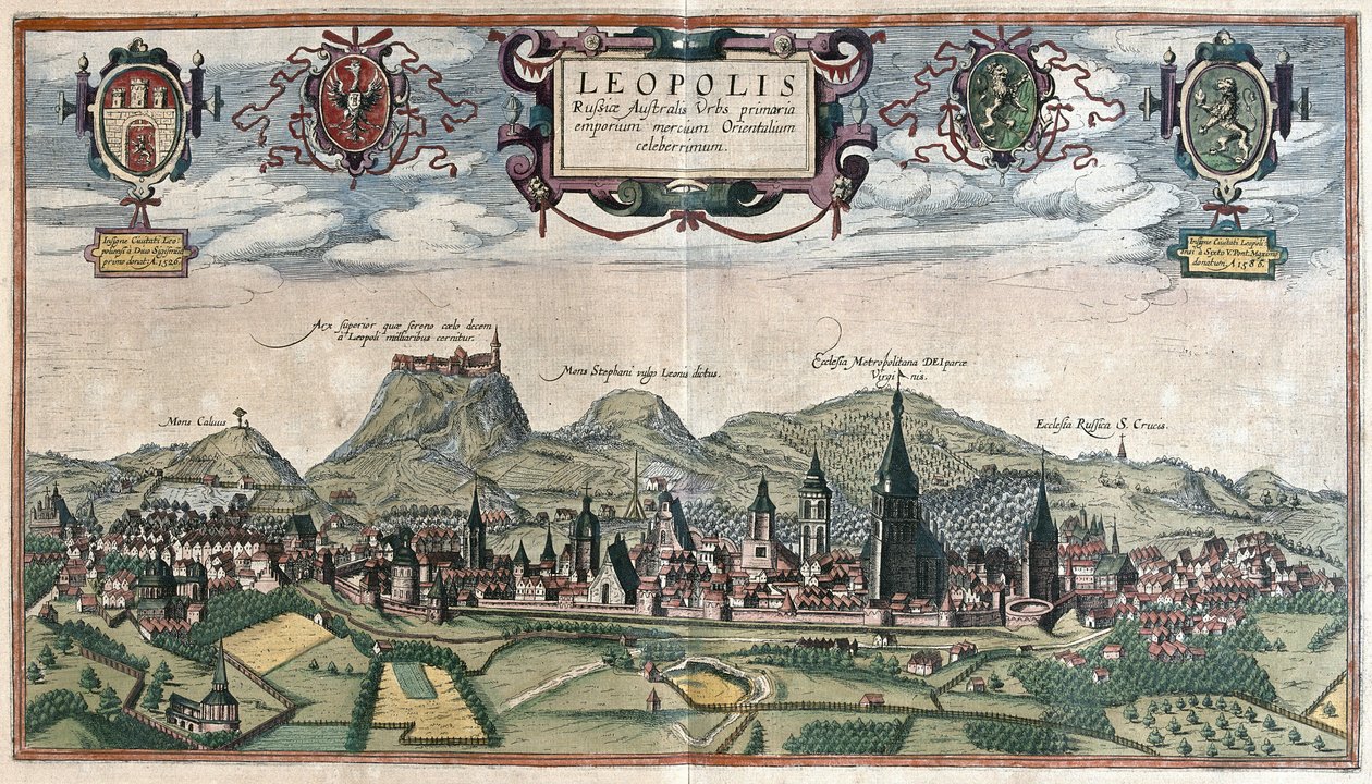 Lviv (Lvov), Ukrajna (metszet) alkotó: Georg Braun and Hogenberg Franz