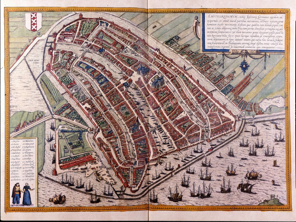 Amszterdam térképe. Braun és Hogenberg atlasza. Amszterdam 1588 alkotó: Georg Braun and Hogenberg Franz