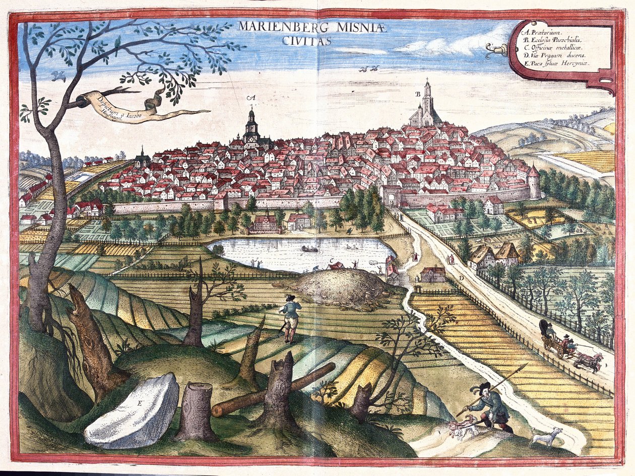 Marienberg, Szászország, Németország (metszet alkotó: Georg Braun and Hogenberg Franz