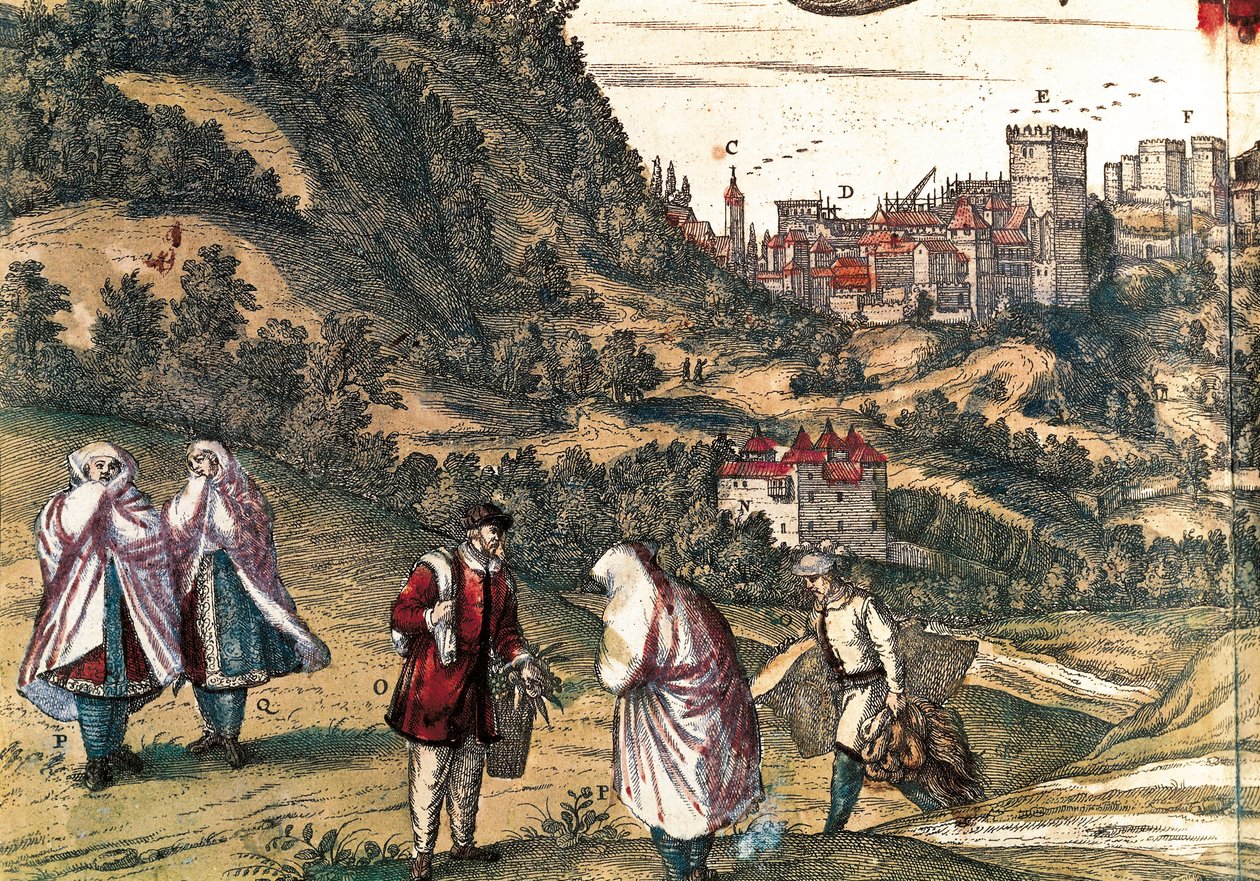 Az Alhambra Mauritiusa, George Braun metszete a Franz HOGENBERG (1535-1590) által írt "Civitatis Orbis Terrarum"-ban, Gottfried Kempesen szerkesztette Kölnben hat kötetben alkotó: Georg Braun and Hogenberg Franz