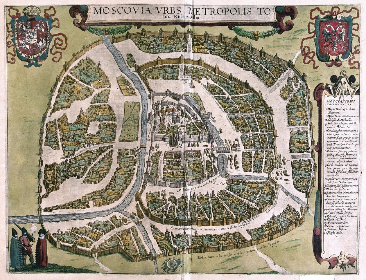 Moszkva, Oroszország (metszet alkotó: Georg Braun and Hogenberg Franz