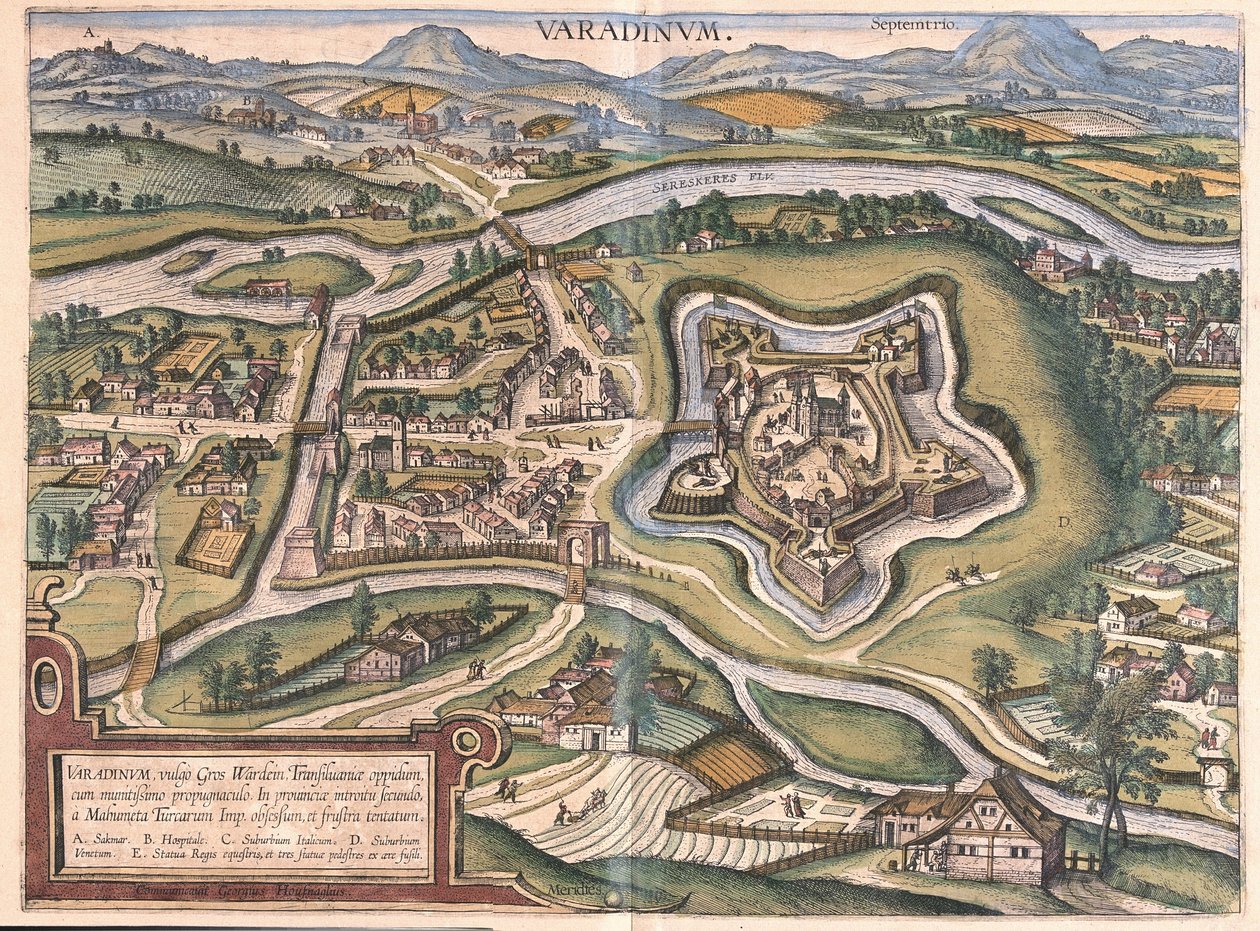 Oradea (vagy Oradea Mare), Románia (metszet alkotó: Georg Braun and Hogenberg Franz
