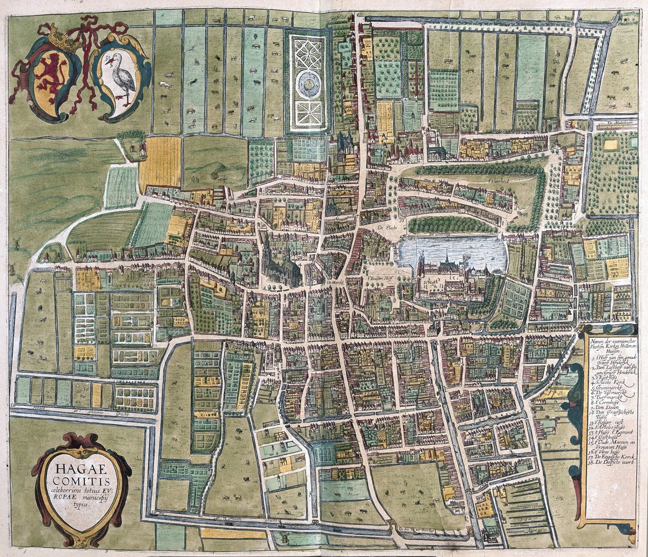 Hága, Hollandia (metszet) alkotó: Georg Braun and Hogenberg Franz