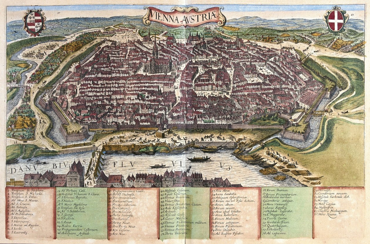 Bécs, Ausztria (metszet alkotó: Georg Braun and Hogenberg Franz