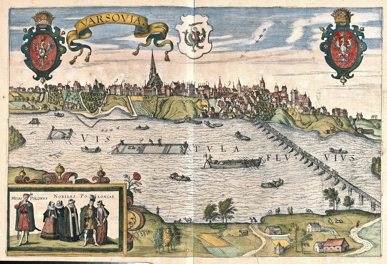 Varsó, Lengyelország (metszet alkotó: Georg Braun and Hogenberg Franz