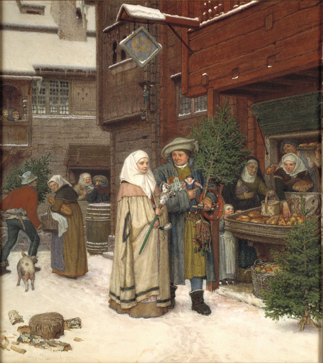 A karácsonyi vásár, 1872. alkotó: Georg von Rosen