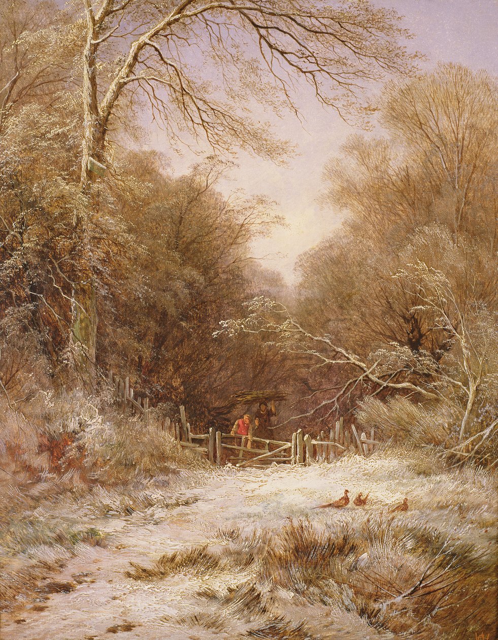 The Lane: Téli reggel alkotó: George Alfred Williams