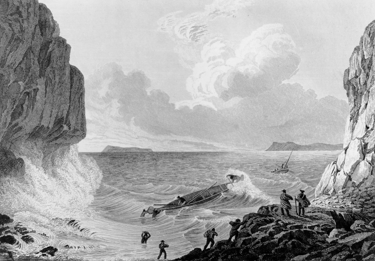 Franklins-expedíció viharban landol, 1821 alkotó: George Back