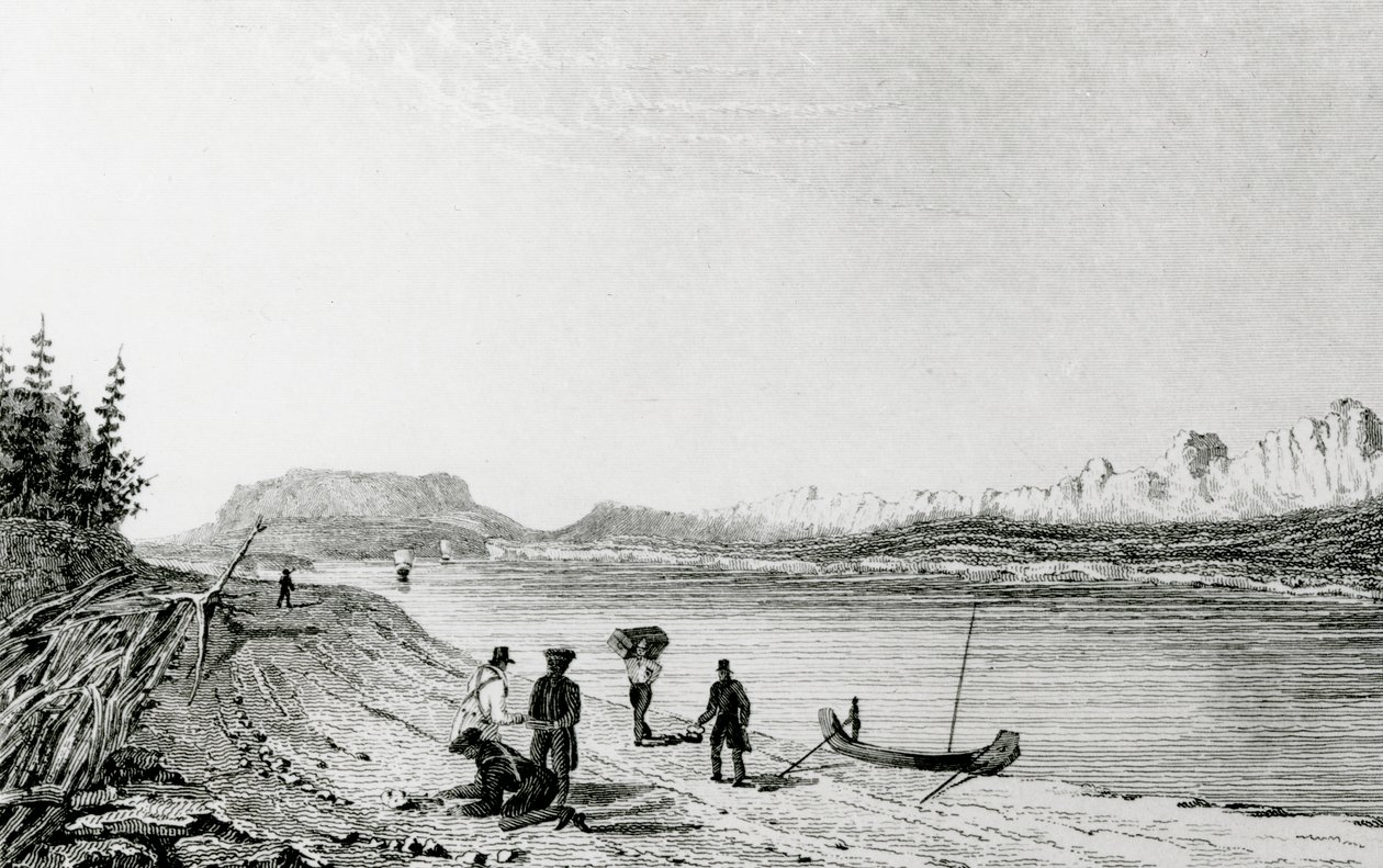 A Sziklás-hegység része, Mackenzies folyó, 1828 alkotó: George Back