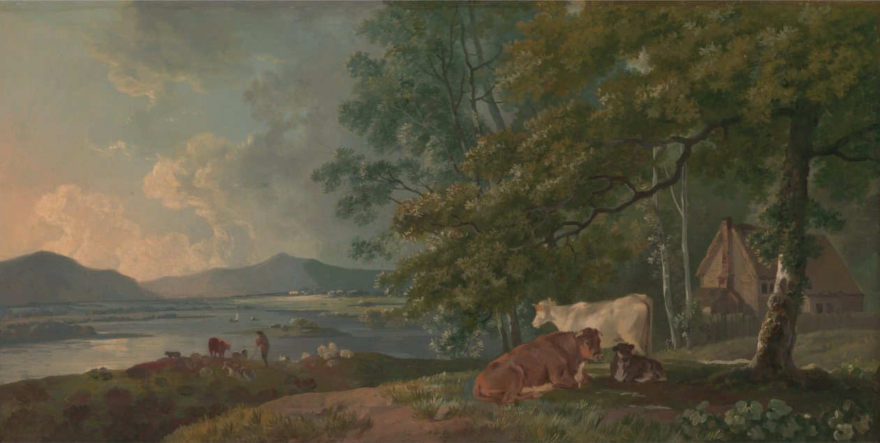 Reggel- Táj szarvasmarhával alkotó: George Barret