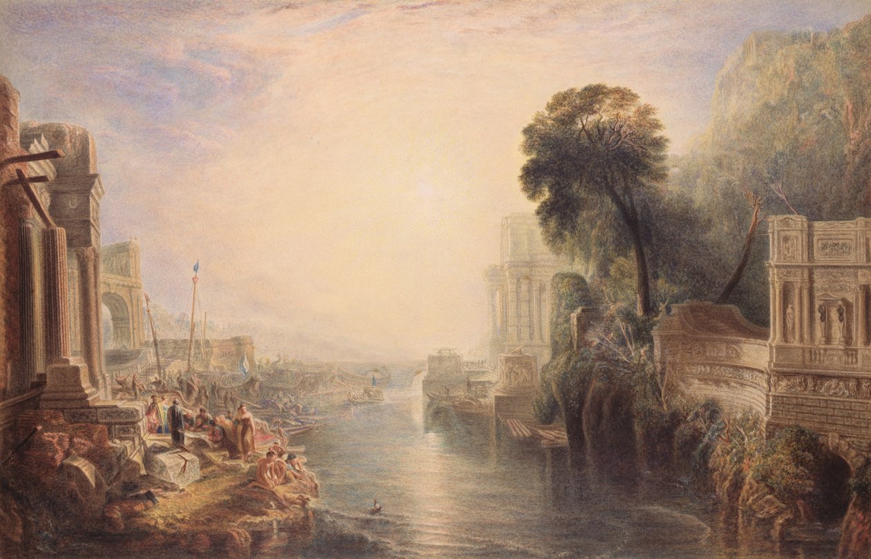 Az ókori Róma romjai, 1820 körül (wc és gumiarábikum, papír) alkotó: George Barret