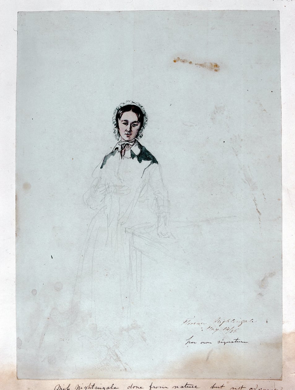 Florence Nightingale (1820-1910) befejezetlen portréja, 1856 (ceruza, toll, tinta és wc papíron) alkotó: George Cadogan