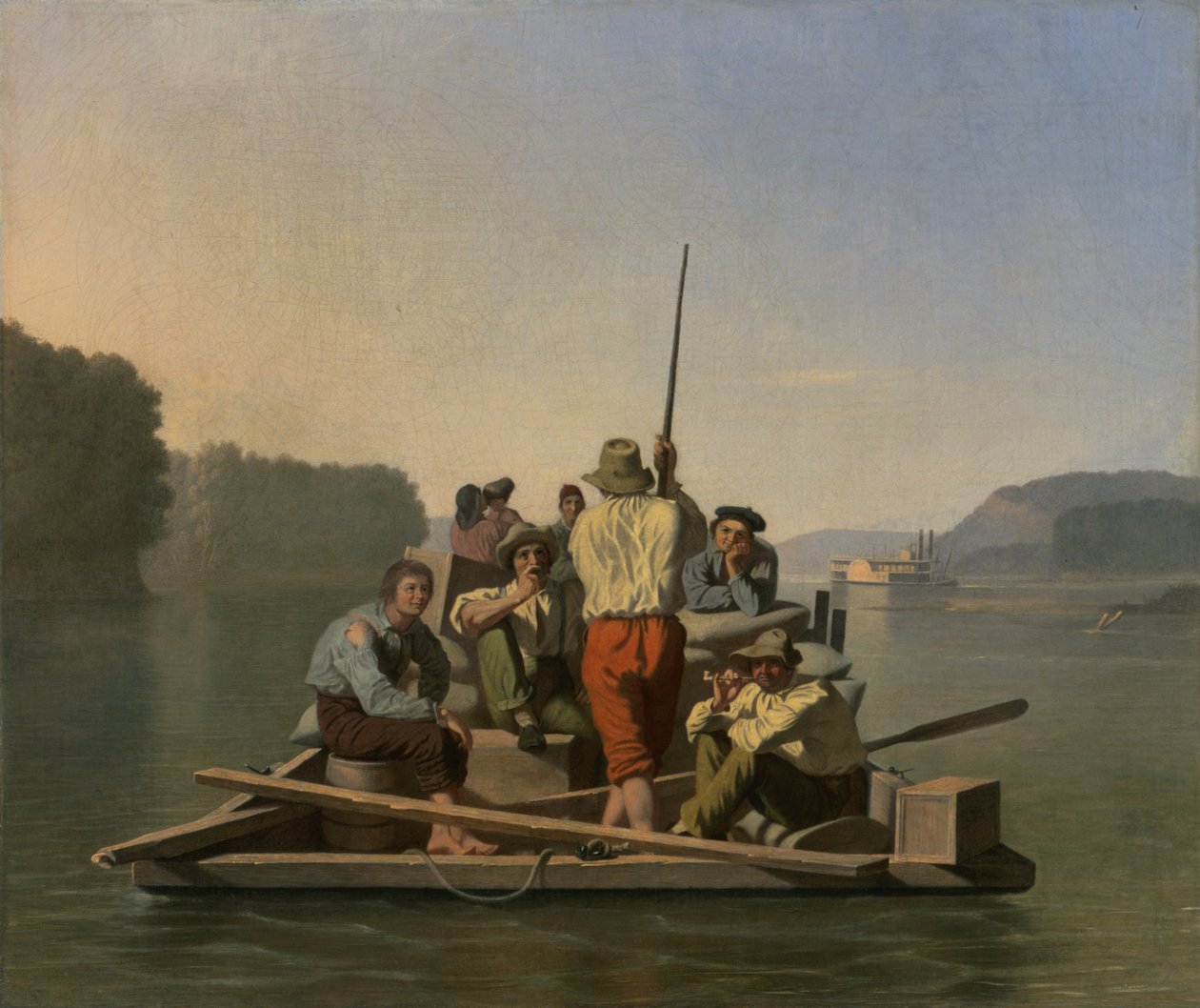 Gőzhajó -pálya enyhítése alkotó: George Caleb Bingham