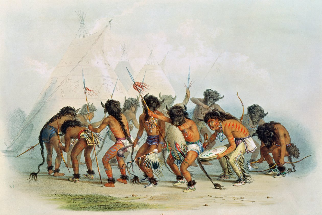 Bivalytánc, 1832 körül alkotó: George Catlin