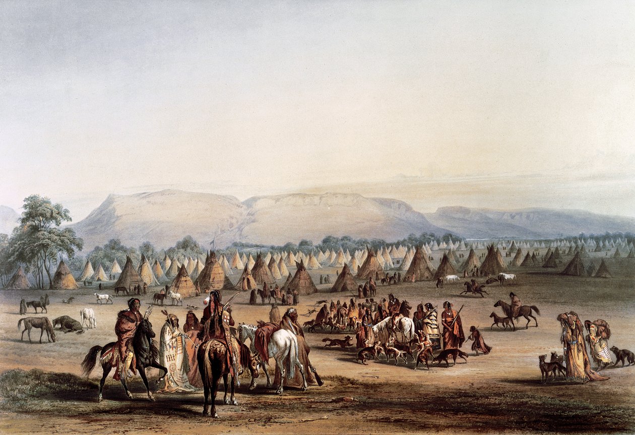 Piekann indiánok tábora alkotó: George Catlin