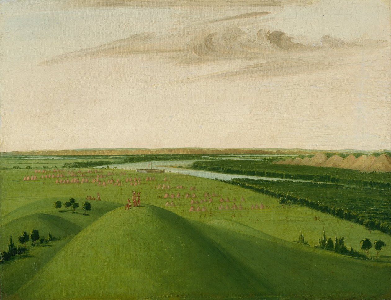 Fort Union, a Yellowstone folyó torkolata, 2000 mérfölddel St. Louis felett alkotó: George Catlin