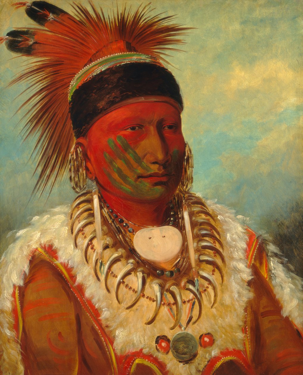 A fehér felhő, az Iowas főnöke alkotó: George Catlin