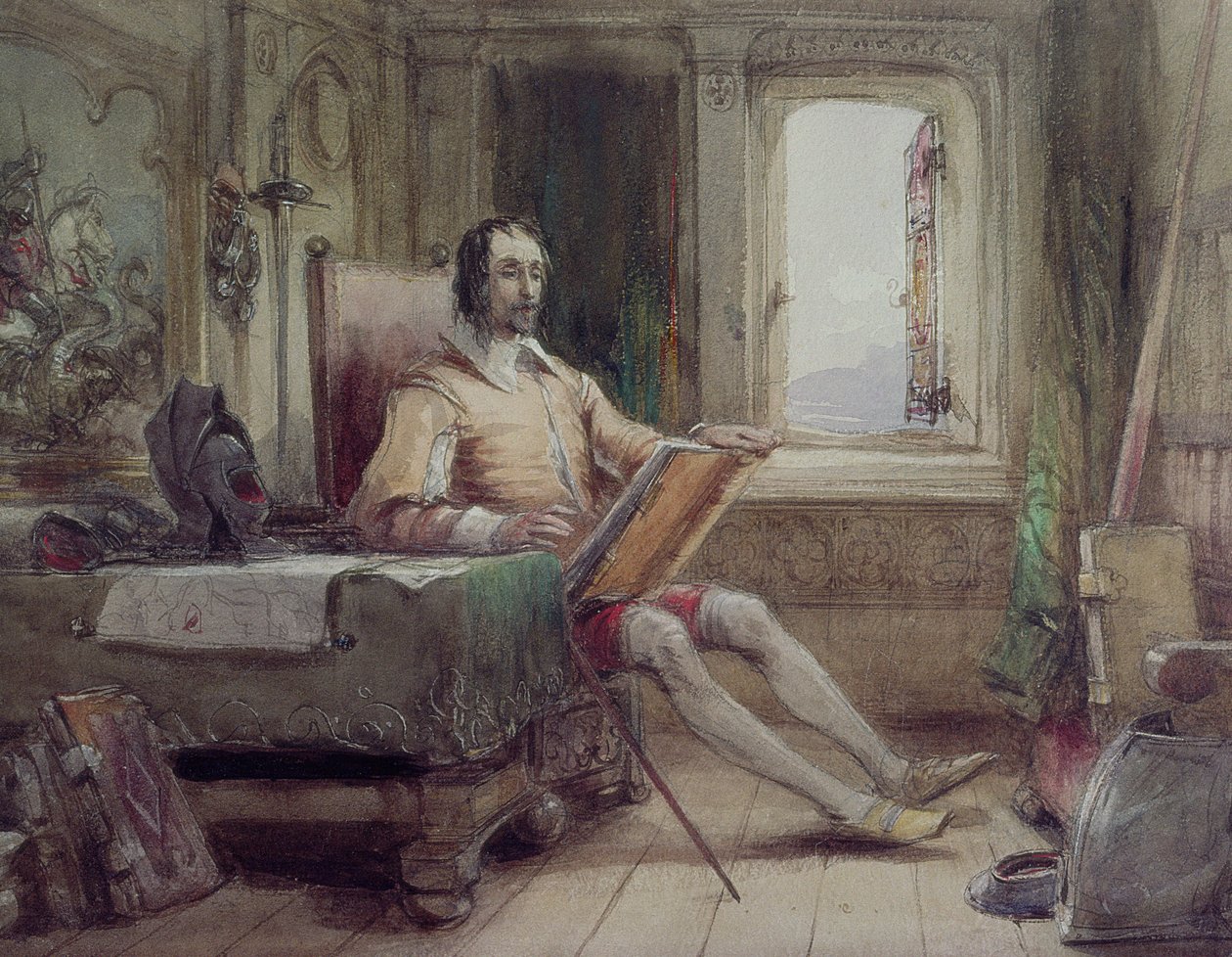 Don Quijote tanulmányában alkotó: George Cattermole
