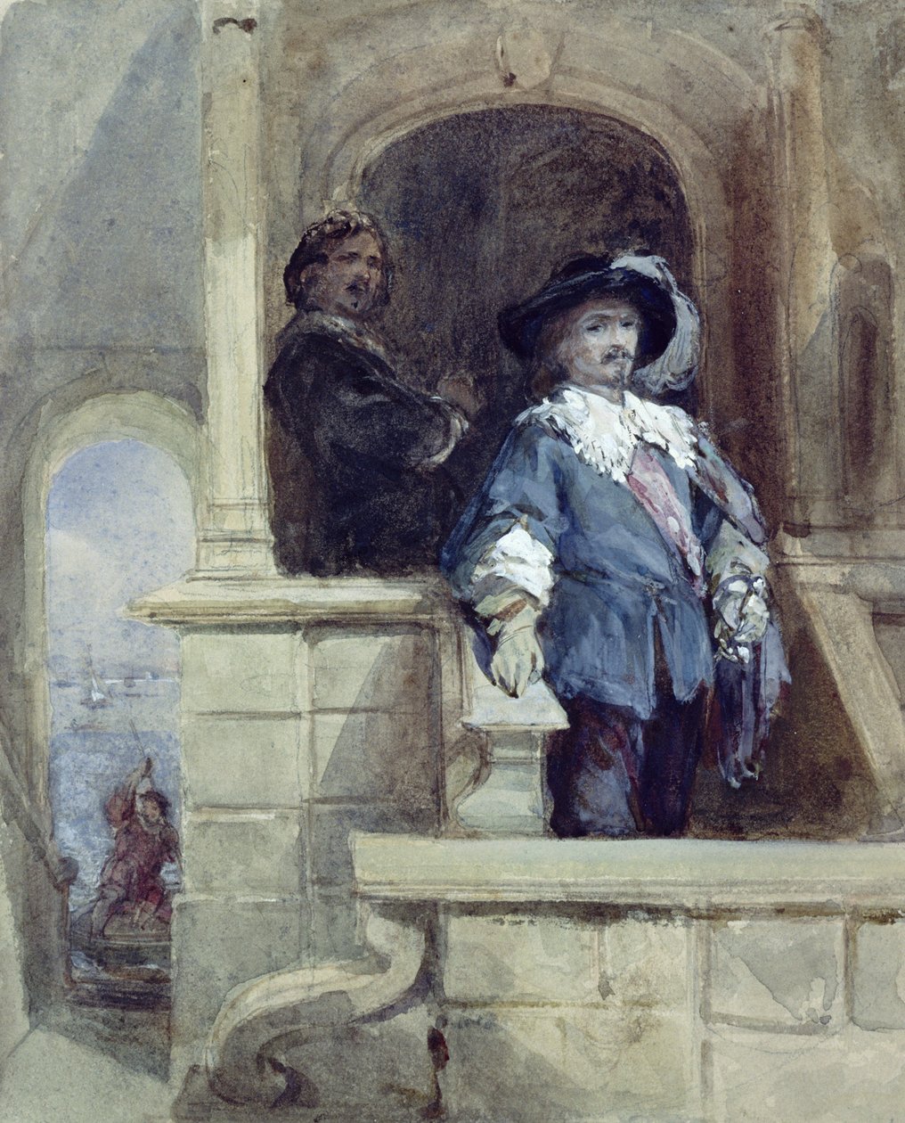 Sir Thomas Wentworth (majd Earl of Strafford) és John Pym Greenwichben, 1628 alkotó: George Cattermole