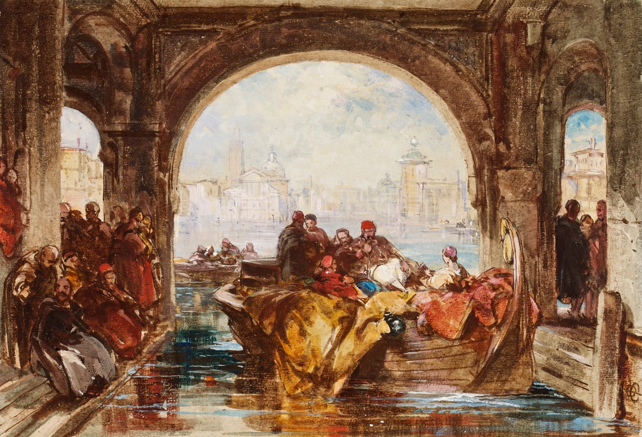 A dózse vízi kapuja Velencében, 1830 körül alkotó: George Cattermole