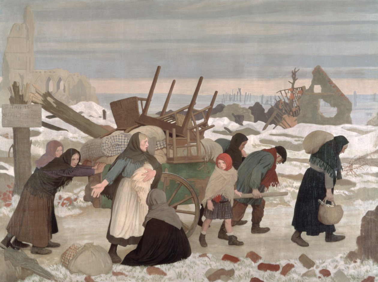 Visszatérés a visszahódított földre, 1918 körül alkotó: George Clausen
