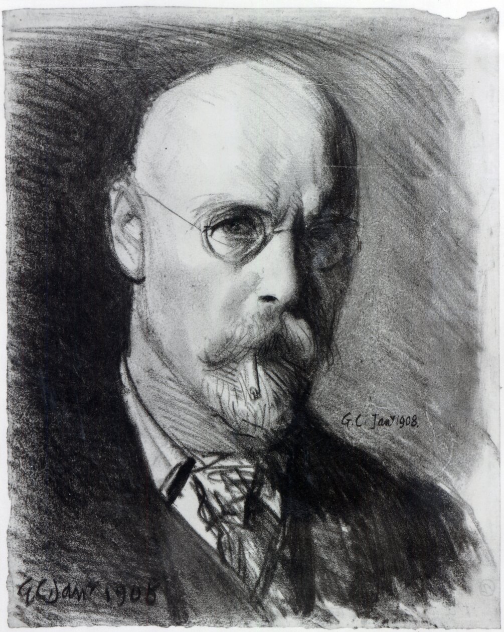 Önarckép, 1908 (szén, papíron) alkotó: George Clausen