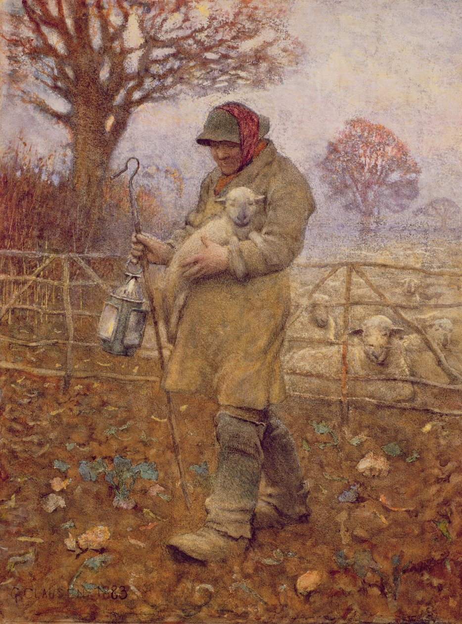 Pásztor báránnyal, 1883 alkotó: George Clausen