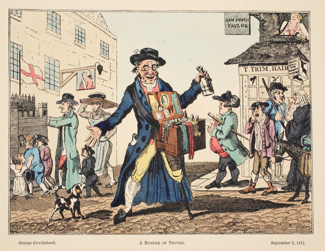 Egy köteg igazságok, 1811 (kézzel színezett metszet) alkotó: George Cruikshank
