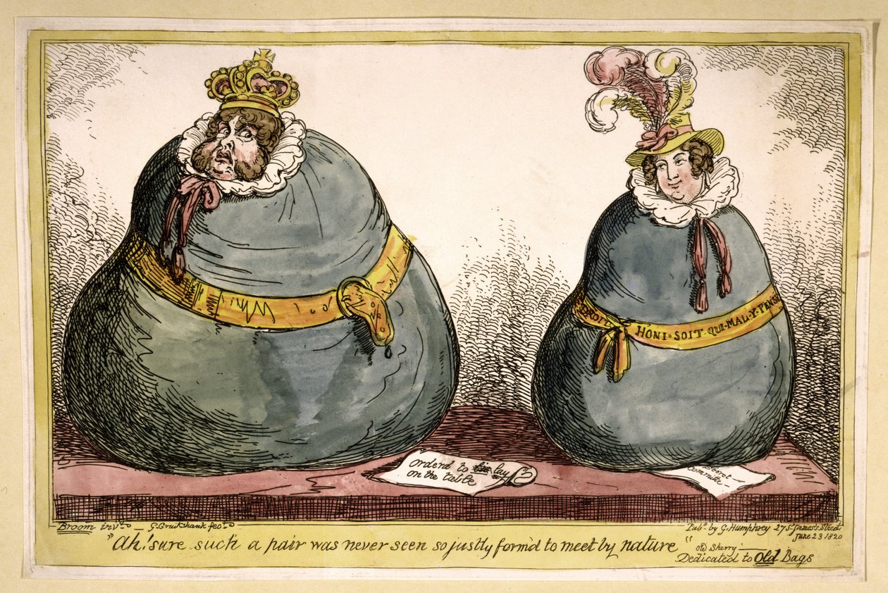Ah! Biztos, hogy ilyen párt még soha nem láttam, hogy a természet ilyen szépen összeilleszkedett volna, kocsma. 1820 (kézi színes metszet) alkotó: George Cruikshank